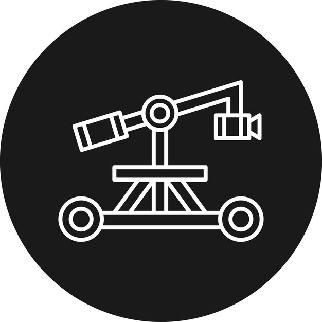 El icono vectorial de la grúa de la cámara se puede utilizar para el conjunto de iconos de fotografía