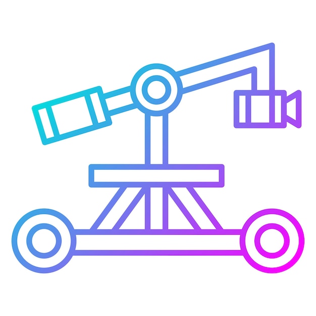 El icono vectorial de la grúa de la cámara se puede utilizar para el conjunto de iconos de fotografía