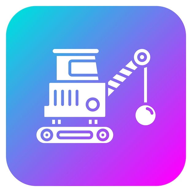 El icono vectorial de la grúa de demolición se puede utilizar para el conjunto de iconos de herramientas de construcción