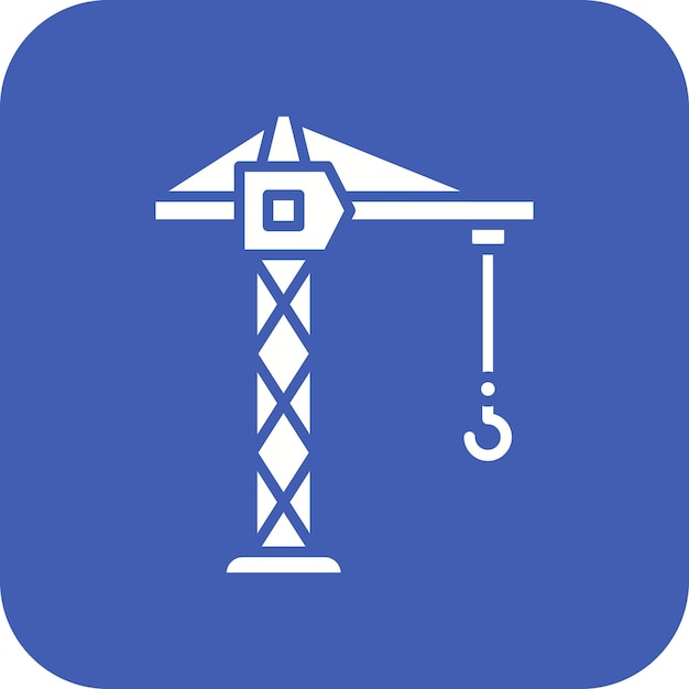 El icono vectorial de la grúa de la torre se puede utilizar para el conjunto de iconos de herramientas de construcción