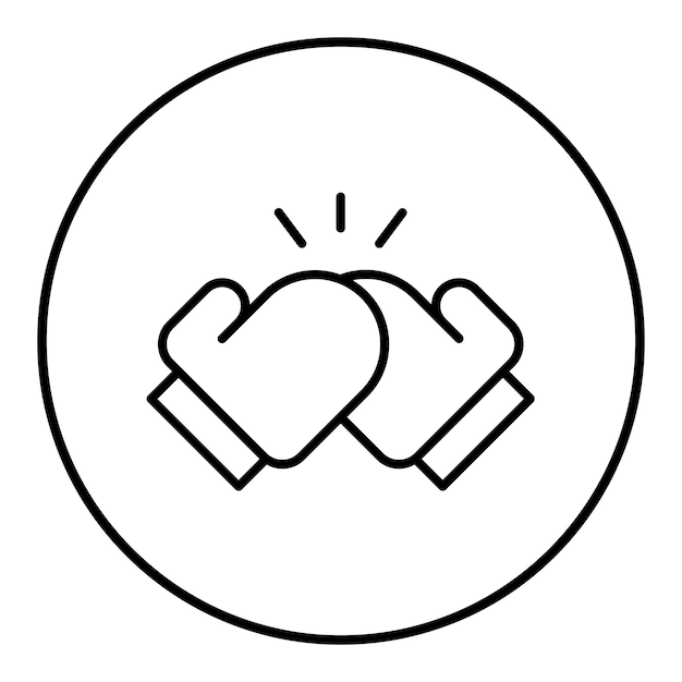 El icono vectorial de los guantes de boxeo se puede usar para el conjunto de iconos del gimnasio