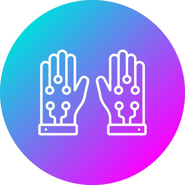 El icono vectorial de guantes con cable se puede utilizar para el conjunto de iconos de procesos industriales