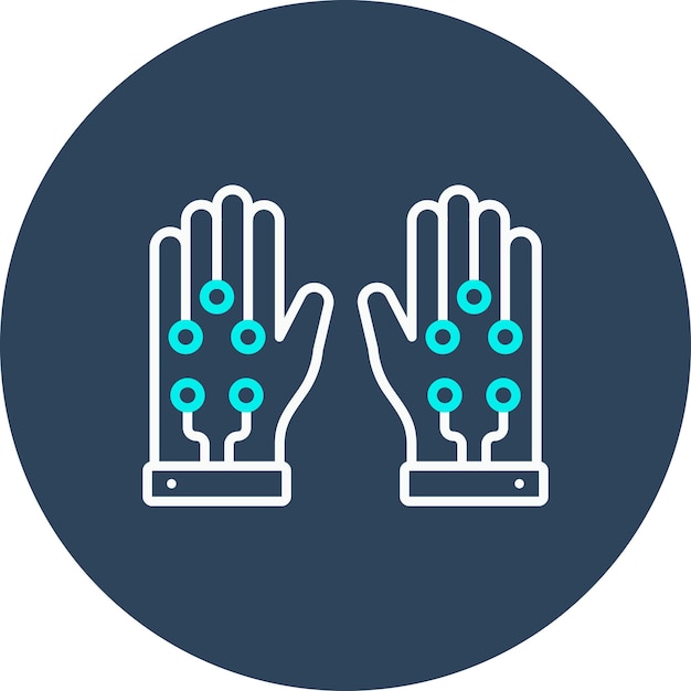 El icono vectorial de guantes con cable se puede utilizar para el conjunto de iconos de procesos industriales
