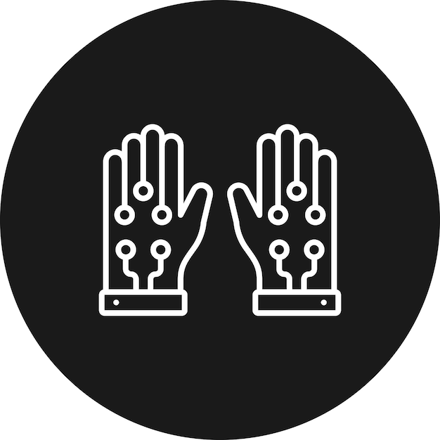 El icono vectorial de guantes con cable se puede utilizar para el conjunto de iconos de procesos industriales