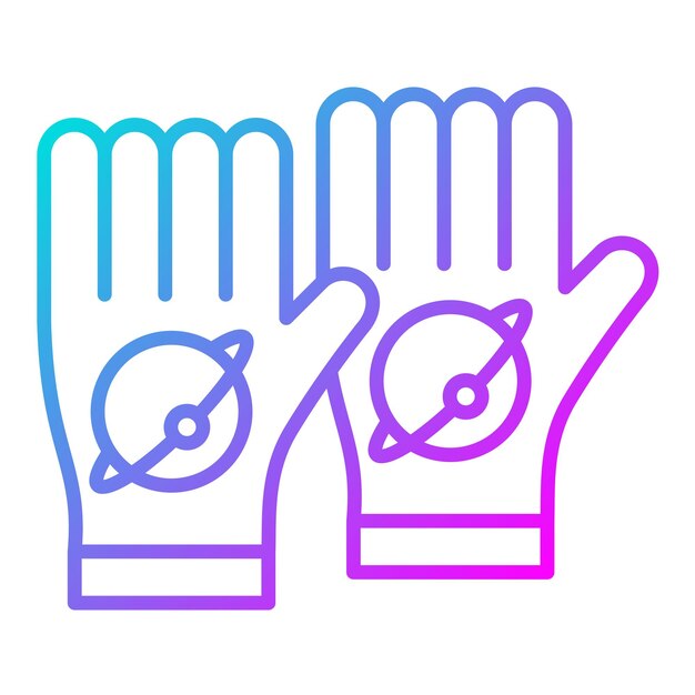 El icono vectorial de los guantes espaciales se puede utilizar para el conjunto de iconos de tecnología espacial