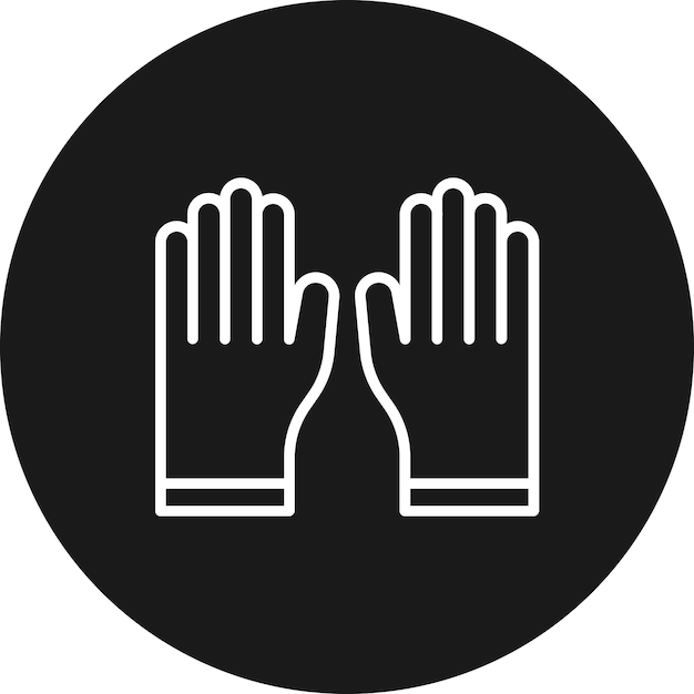 El icono vectorial de guantes de goma se puede usar para el conjunto de iconos de limpieza de la casa