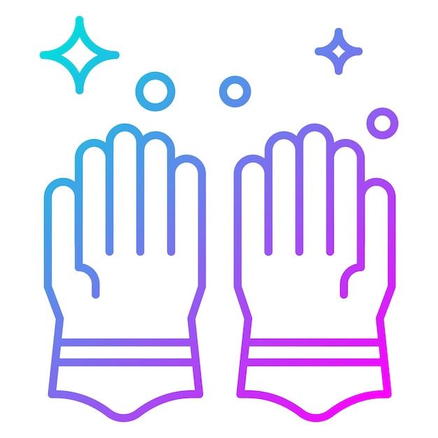 El icono vectorial de los guantes de limpieza se puede utilizar para el conjunto de iconos de la rutina de higiene