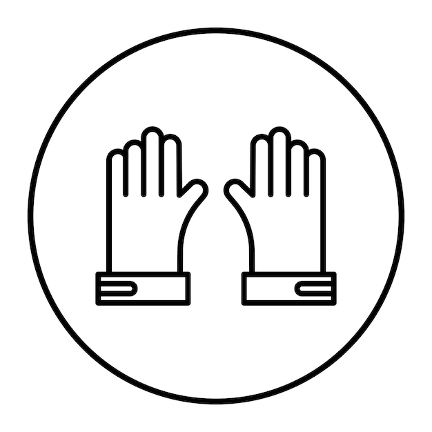 El icono vectorial de guantes se puede usar para el conjunto de iconos de investigación criminal