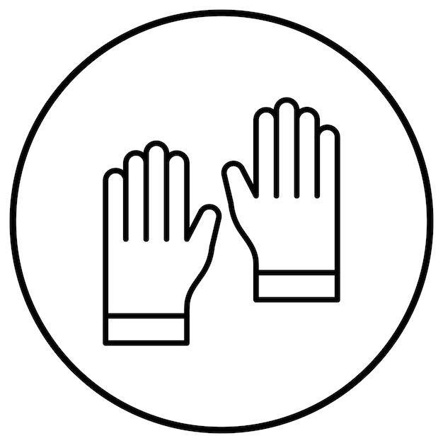 El icono vectorial de los guantes se puede utilizar para el conjunto de iconos de Investigación y Ciencia