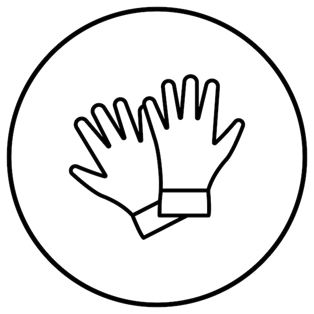El icono vectorial de guantes se puede utilizar para el conjunto de iconos de protección y seguridad