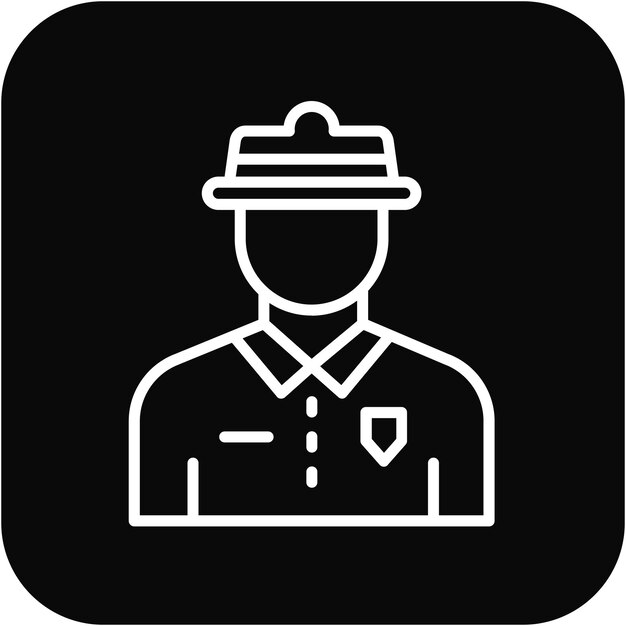El icono vectorial del guardabosques se puede usar para el conjunto de iconos de diversidad