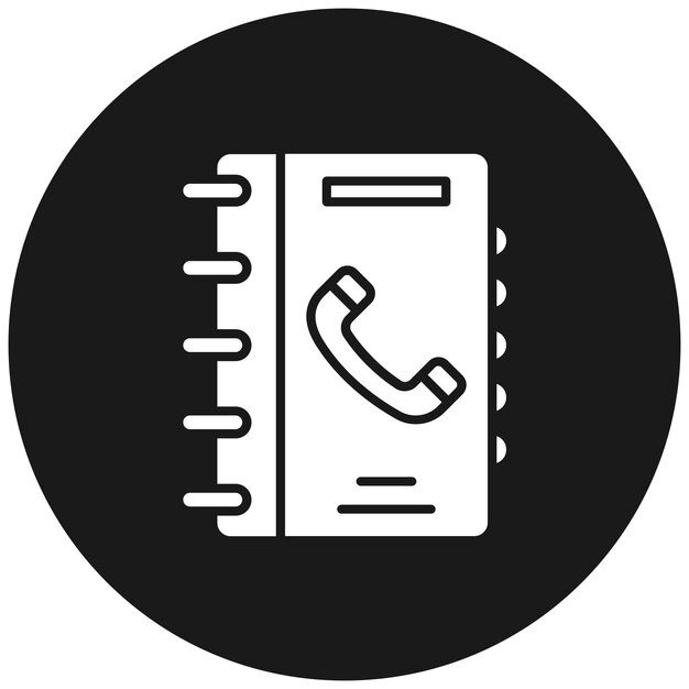 El icono vectorial de la guía telefónica se puede utilizar para el conjunto de iconos de la biblioteca