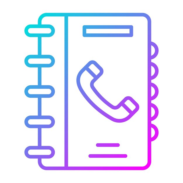 El icono vectorial de la guía telefónica se puede utilizar para el conjunto de iconos de la biblioteca