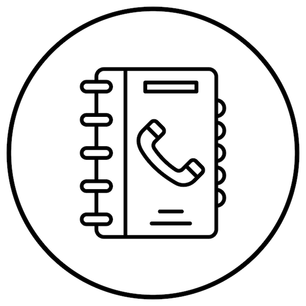 El icono vectorial de la guía telefónica se puede utilizar para el conjunto de iconos de la biblioteca