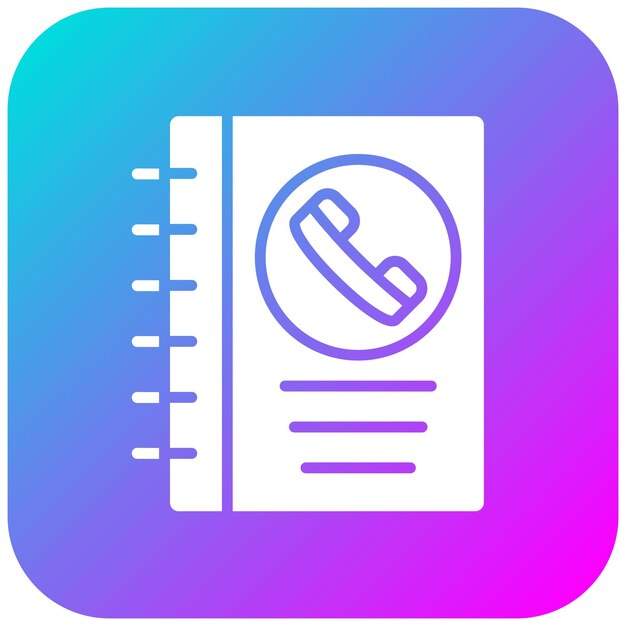 El icono vectorial de la guía telefónica se puede utilizar para el conjunto de iconos de comunicaciones