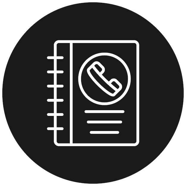 El icono vectorial de la guía telefónica se puede utilizar para el conjunto de iconos de comunicaciones