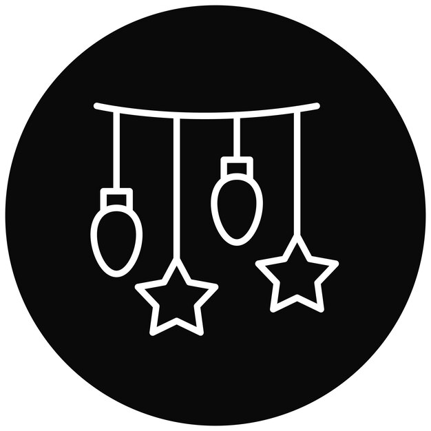 El icono vectorial de guirnaldas se puede usar para el conjunto de iconos de Carnaval