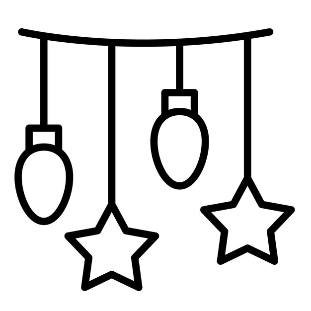 El icono vectorial de guirnaldas se puede usar para el conjunto de iconos de Carnaval