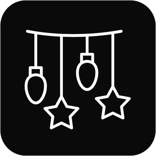 El icono vectorial de guirnaldas se puede usar para el conjunto de iconos de Carnaval