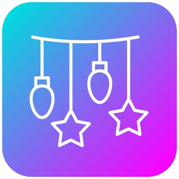 El icono vectorial de guirnaldas se puede usar para el conjunto de iconos de Carnaval