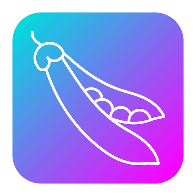 El icono vectorial de guisantes se puede utilizar para el conjunto de iconos de frutas y verduras