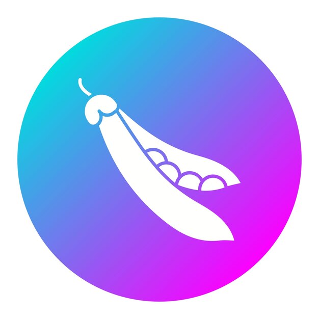 El icono vectorial de guisantes se puede utilizar para el conjunto de iconos de frutas y verduras