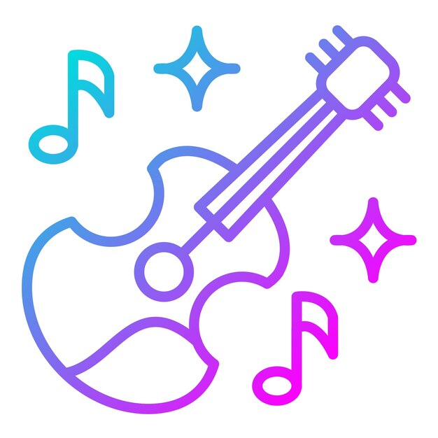 El icono vectorial de la guitarra se puede usar para el conjunto de iconos de instrumentos