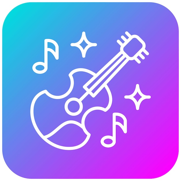 El icono vectorial de la guitarra se puede usar para el conjunto de iconos de instrumentos