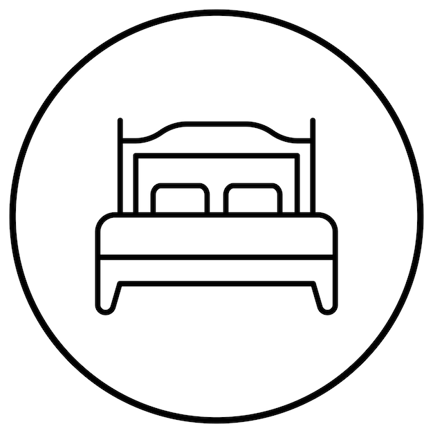 El icono vectorial de la habitación doble se puede utilizar para el conjunto de iconos de gestión del hotel