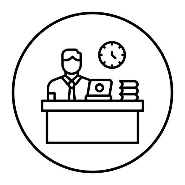 El icono vectorial de hábitos de trabajo se puede utilizar para el conjunto de iconos de negocios basados en el hogar