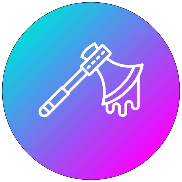 El icono vectorial del hacha de Halloween se puede usar para el conjunto de iconos de Halloween