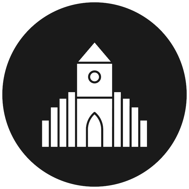 El icono vectorial de Hallgrimskirkja se puede usar para el conjunto de iconos de Landmarks