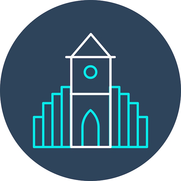 El icono vectorial de Hallgrimskirkja se puede usar para el conjunto de iconos de Landmarks