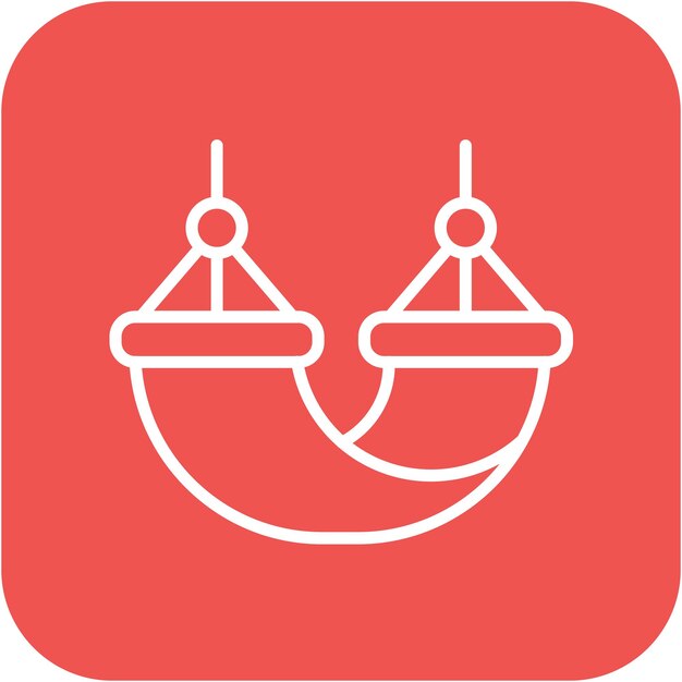 El icono vectorial de la hamaca se puede usar para el conjunto de iconos de Beach Resort
