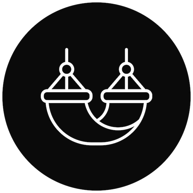 El icono vectorial de la hamaca se puede usar para el conjunto de iconos de Beach Resort