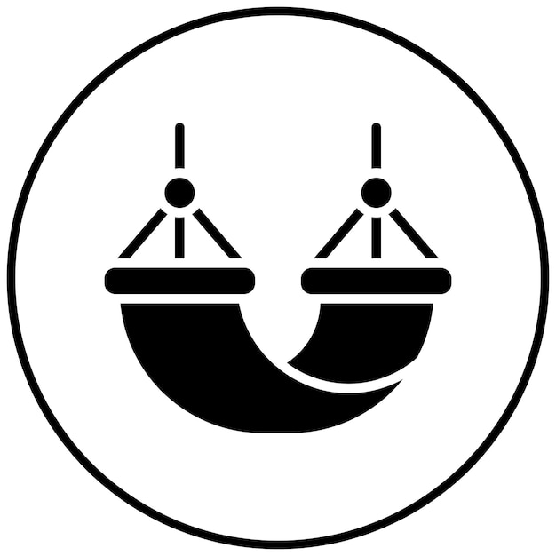 El icono vectorial de la hamaca se puede usar para el conjunto de iconos de Beach Resort