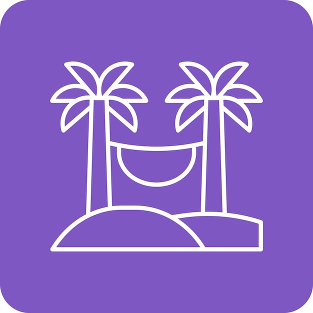 El icono vectorial de la hamaca se puede usar para el conjunto de iconos del desierto
