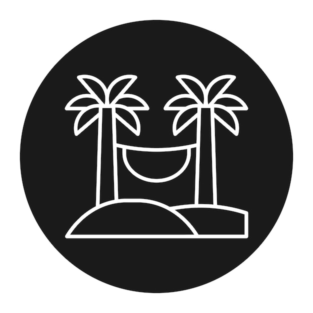 El icono vectorial de la hamaca se puede usar para el conjunto de iconos del desierto