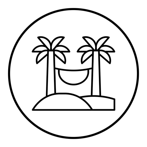 El icono vectorial de la hamaca se puede usar para el conjunto de iconos del desierto