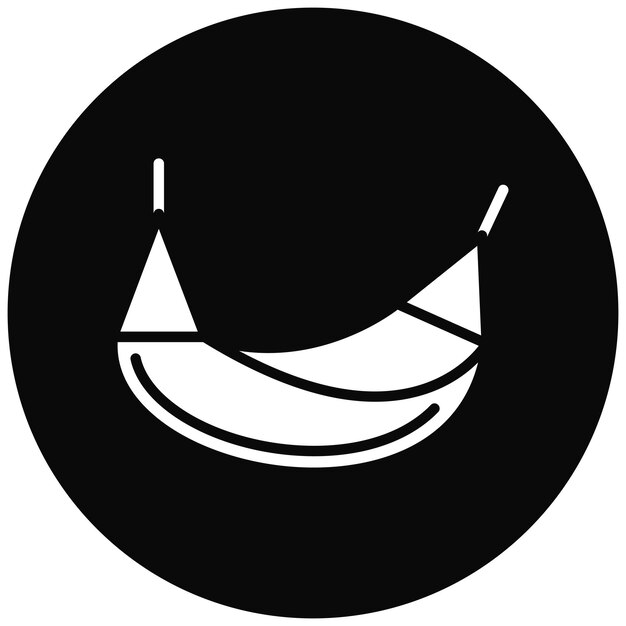 El icono vectorial de la hamaca se puede usar para el conjunto de iconos de diversión al aire libre