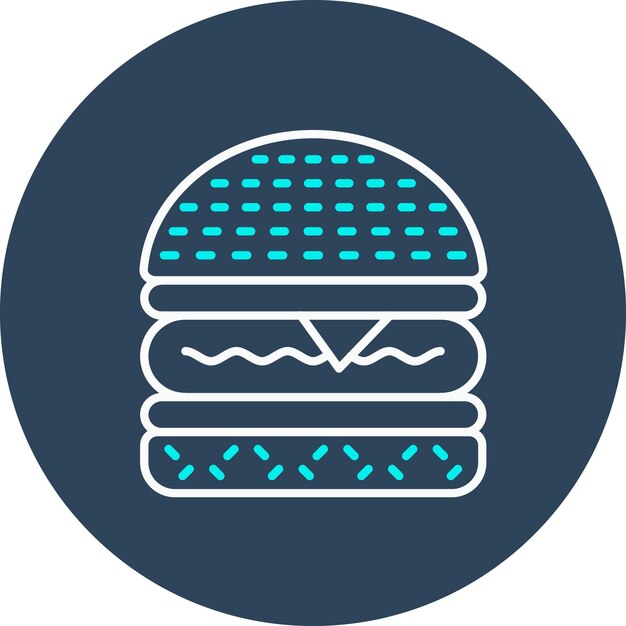 El icono vectorial de la hamburguesa se puede usar para el conjunto de iconos del restaurante