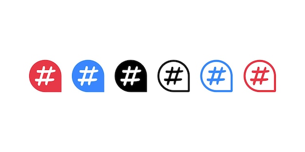 Icono vectorial de hashtag Ilustración de hashtag Las redes sociales cantan