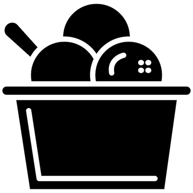 El icono vectorial de helado se puede usar para el conjunto de iconos de Beach Resort
