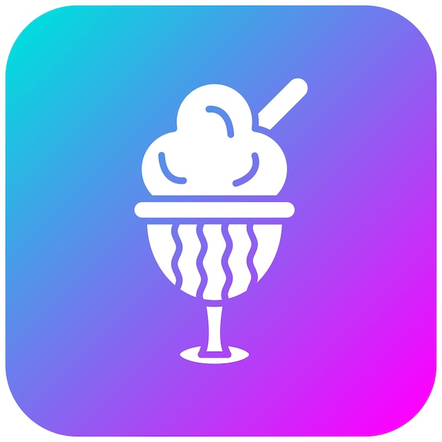 El icono vectorial del helado se puede usar para el conjunto de iconos del restaurante