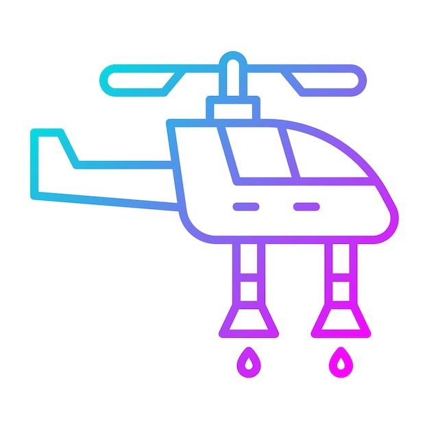 El icono vectorial del helicóptero de bomberos se puede usar para el conjunto de iconos de bomberos