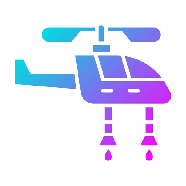 El icono vectorial del helicóptero de bomberos se puede usar para el conjunto de iconos de bomberos