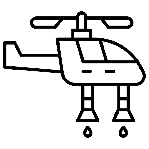 El icono vectorial del helicóptero de bomberos se puede usar para el conjunto de iconos de bomberos