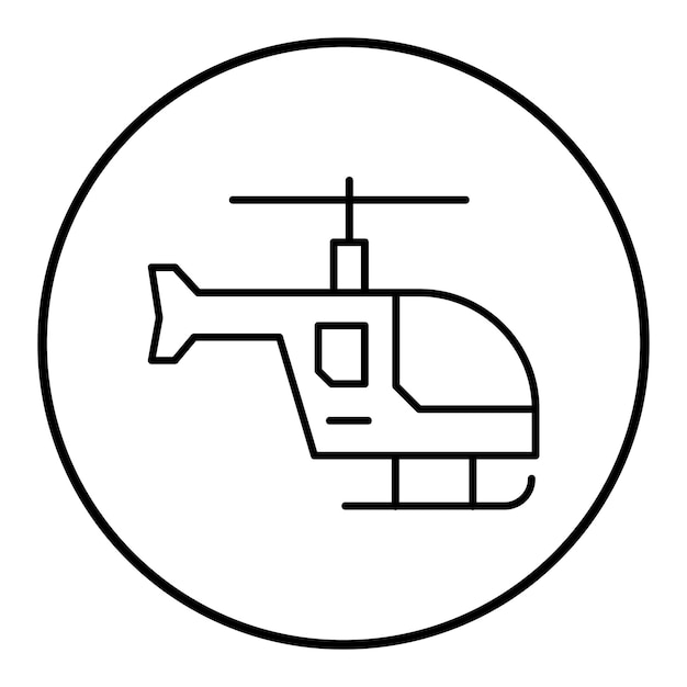 El icono vectorial del helicóptero del ejército se puede usar para el conjunto de iconos militares
