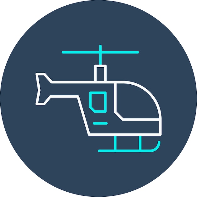 El icono vectorial del helicóptero del ejército se puede usar para el conjunto de iconos militares