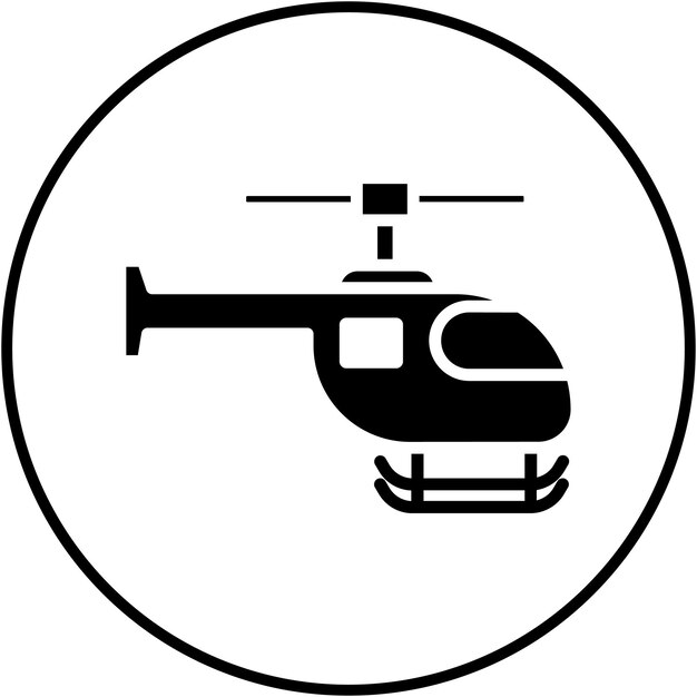 El icono vectorial del helicóptero se puede usar para el conjunto de iconos de carreras automáticas